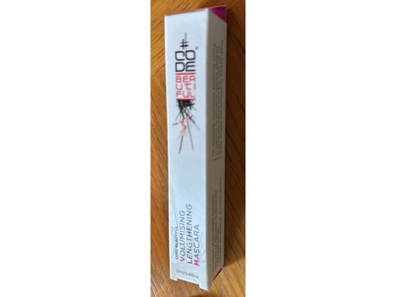 Code Beautiful Volumizing Lengthening Mascara, Black, 0.41 fl oz/12 mL