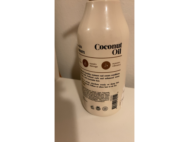 Oliology Coconut Oil Curl Cream, Nutrient-Rich, 7.8 fl oz/231 ml