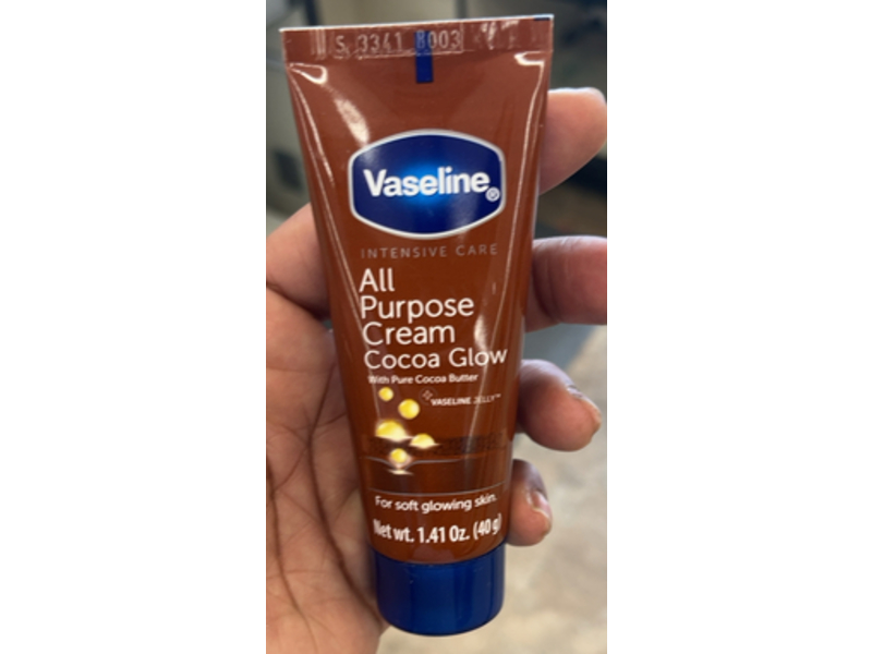 Vaseline Intensive Care All Purpose Cream Cocoa Glow, Pure Cocoa Butter, 1.41 oz/40 g, Pack Of 4