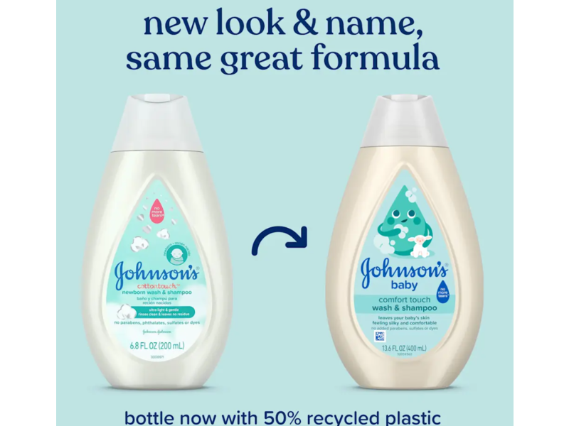 Johnson's Newborn Baby Wash & Shampoo, Cottontouch, 27.1 fl oz/800 mL