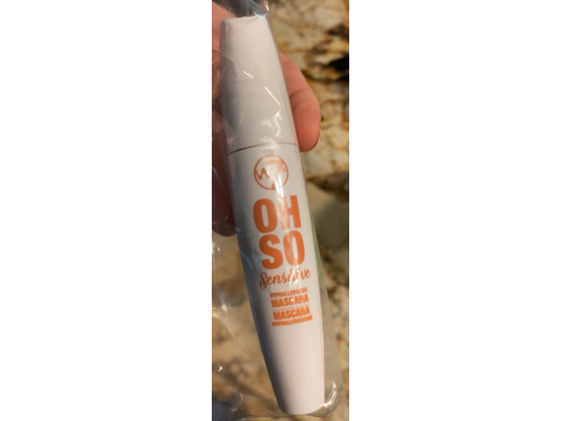 W7 Oh So Sensitive Hypoallergenic Mascara, Blackest Black, 15 mL