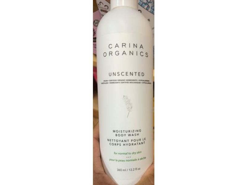 Carina Organics Moisturizing Body Wash, Unscented, 12.2 fl oz/360 ml