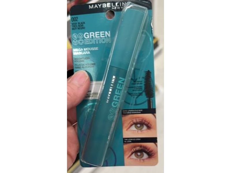 Maybelline New York Green Edition Mega Mousse Mascara, Very Black, 0.3 fl oz/9.0 mL