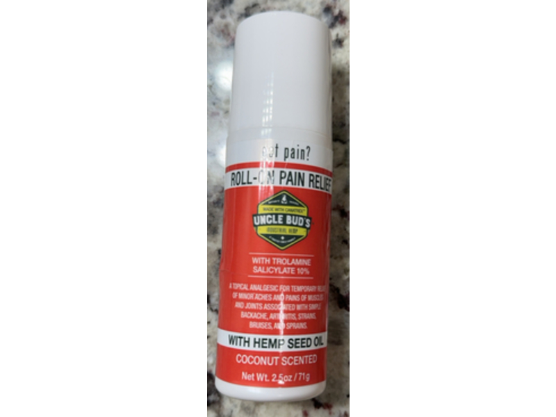Uncle Bud's Roll-On Pain Relief, Coconut Scented, 2.5 oz/71 g, Pack Of 2