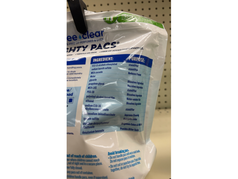 All Mighty Pacs Free Clear Detergent, The Original, 25.8 oz/733 g, 39 Count