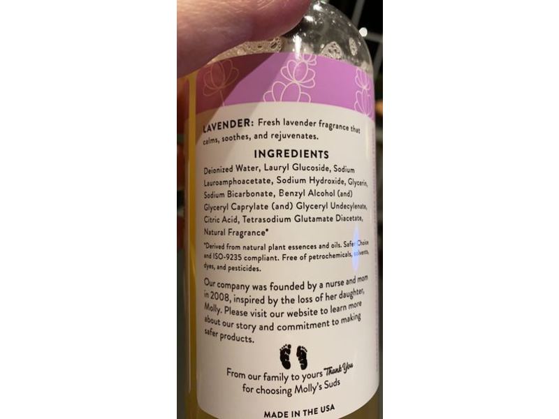 Molly's Suds Dish Soap, Lavender, 16 fl oz, 2 Pack