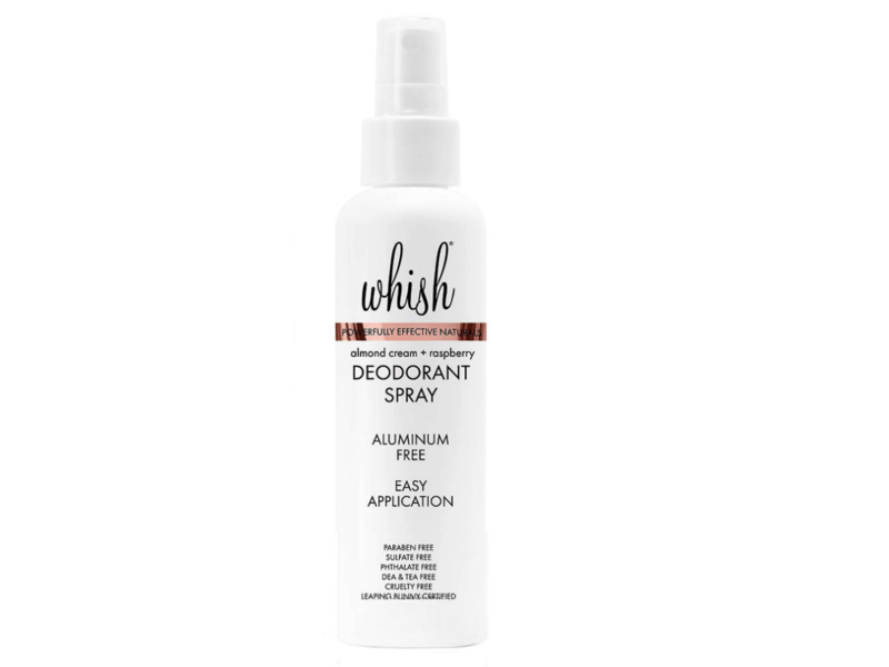 Whish Deodorant Spray, Almond Cream+Raspberry, 4 fl oz/118 mL