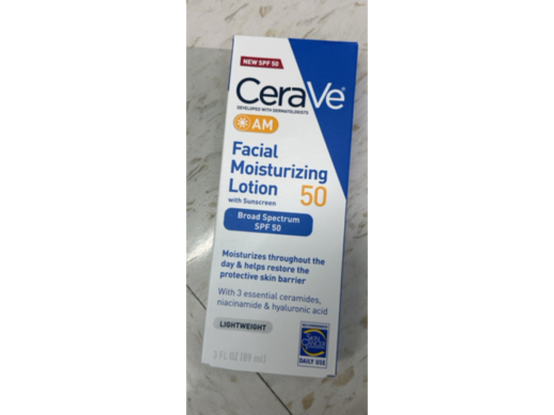 CeraVe Facial Moisturizing Lotion, SPF 50, 3 fl oz/ 89 mL