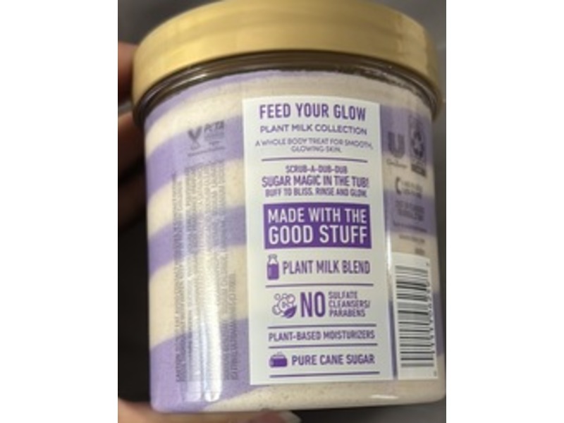Dove Sugar Scrub, Rice Milk & Velvet Acai, 15 oz