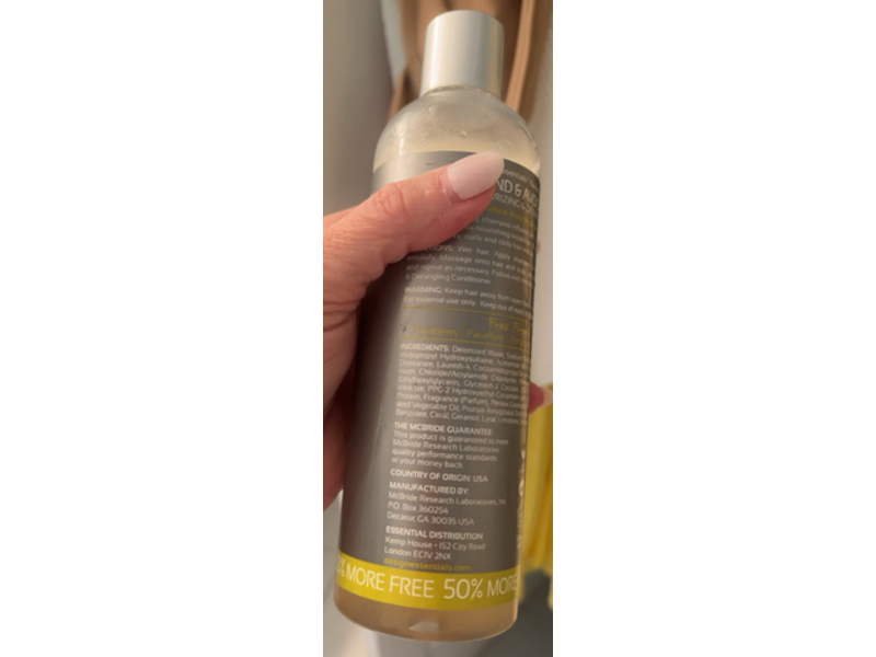 Design Essentials Natural Hair Almond & Avocado Moisturizing & Detangling Shampoo, 12 oz/365 g