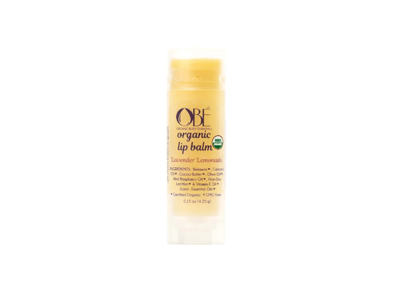 Organic Body Essentials Organic Lip Balm, Lavender Lemonade, 0.15 oz/4.25 g