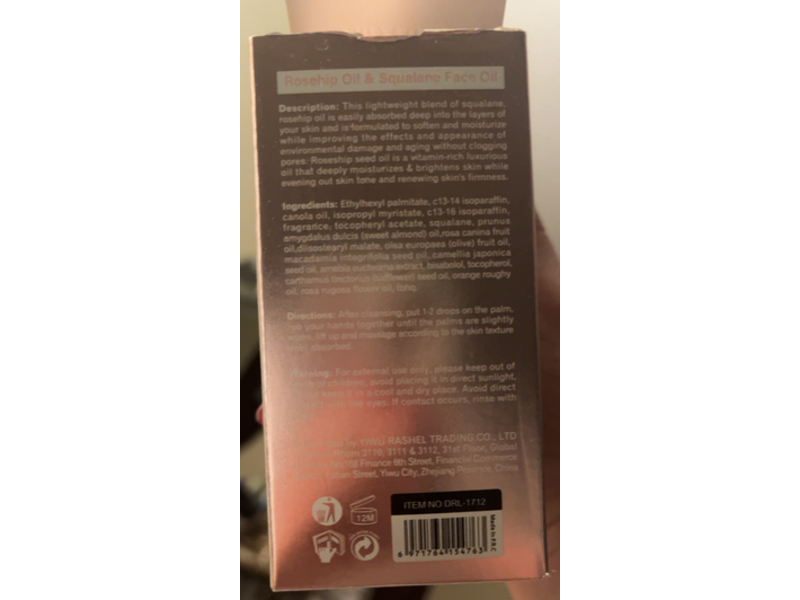 Dr. Rashel Rosehip Oil Squalane Face Oil, 1.18 fl oz/35 mL