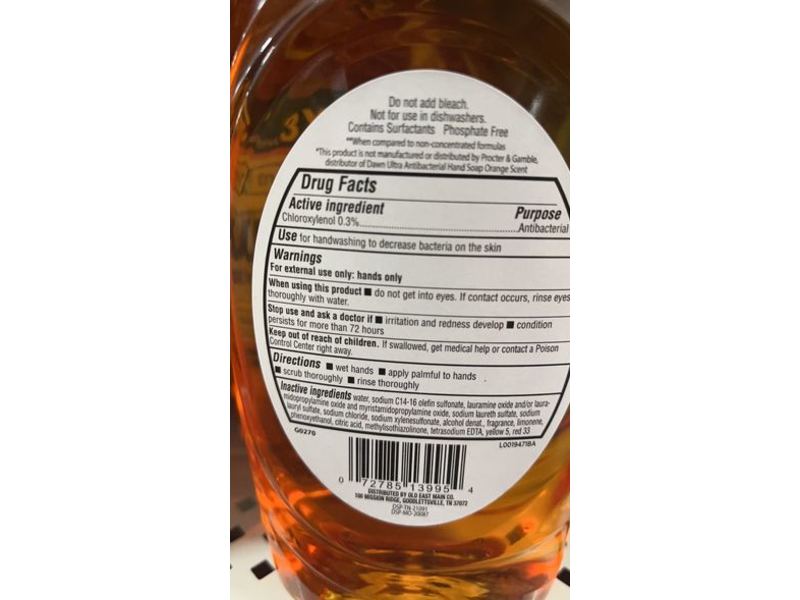 Trueliving Ultra Antibacterial Hand Soap, Dishwashing Liquid, Citrus Orange Scent, 18 fl oz/532 mL