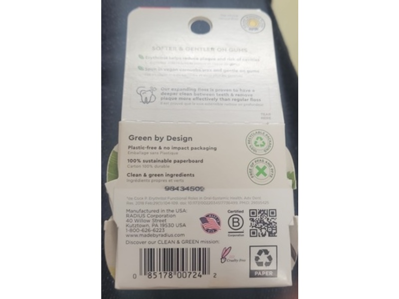 Radius Sponge Floss, Vanilla Mint, 50 m/55 yds