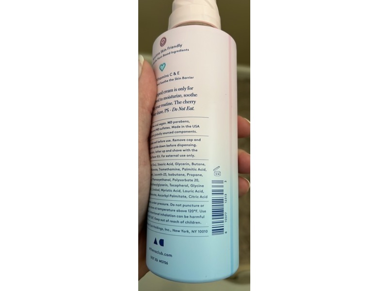 Athena Club Whipped Shave Cream, Golden Vanilla, 6.7 fl oz/198 mL