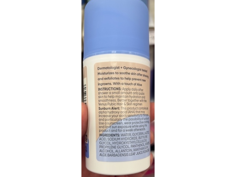 Gillette Venus Daily Ingrown Serum, Aloe + Lactic Acid, 2.34 fl oz/75 mL