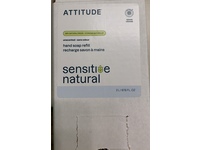 Attitude Sensitive Natural Hand Soap Refill, Unscented, 67.6 fl oz/2 L - Image 3
