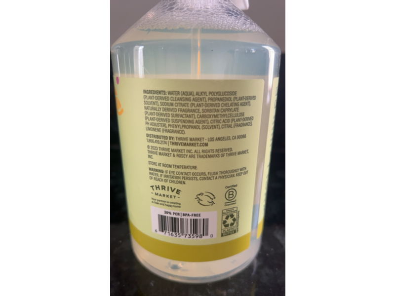 Rosey Granite & Stainless Steel Cleaner Verbena & Lemon Zest, 21 fl oz/621 mL