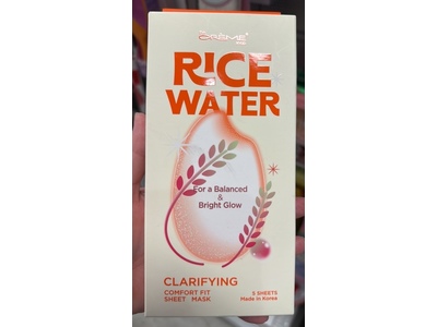 The Creme Shop Clarifying Comfort Fit Sheet Mask, Rice Water, 5 Count