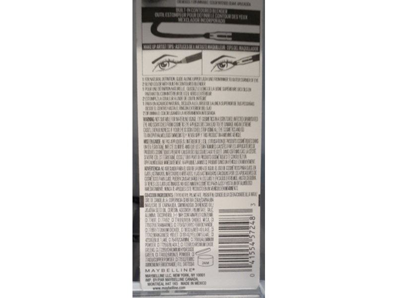 Maybelline Line Express Sharpenable Pencil Eyeliner, Soft Black, 0.035 oz/1 g