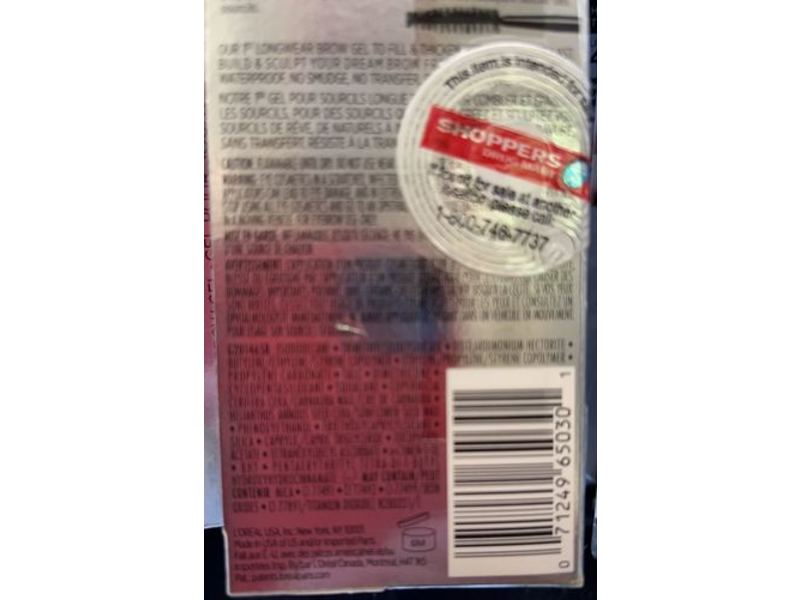 L'Oreal Paris Unbelieva Brow Gel, Dark Blonde, 0.15 fl oz/45 mL