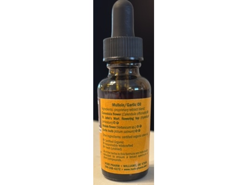 Herb Pharm Mullein Garlic Oil, Calendula & St. John's Wort, 1 fl oz/30 mL