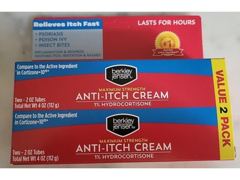 Berkley Jensen Anti-Itch Cream, 4 oz/112 g, Pack Of 2