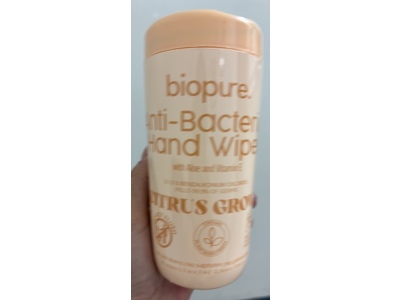 BioPure Anti-Bacterial Hand Wipe, Citrus Grove,