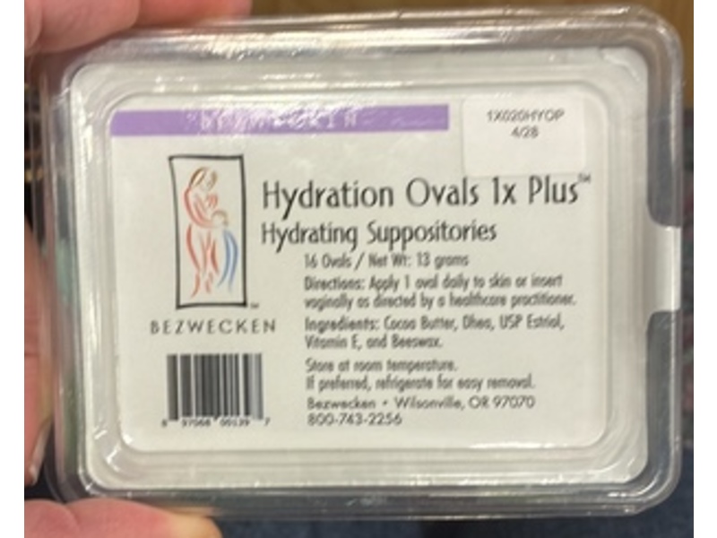 Bezwecken Hydration Ovals 1x Plus Hydrating Suppositories, 13 g, 16 Count