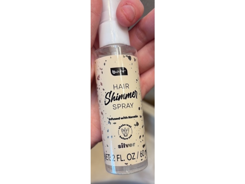 B.pure Hair Shimmer Spray, Keratin, Silver, 2 fl oz/60 mL