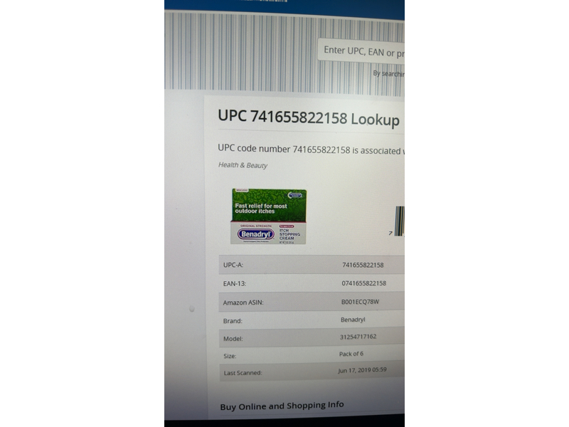 Benadryl Original Strength Itch Stopping Cream, 1 oz/28.3 g