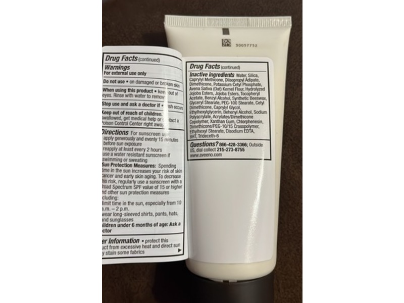 Aveeno Daily Moisturizing Face Lotion, Fragrance Free SPF 30, 3 fl oz/88 mL
