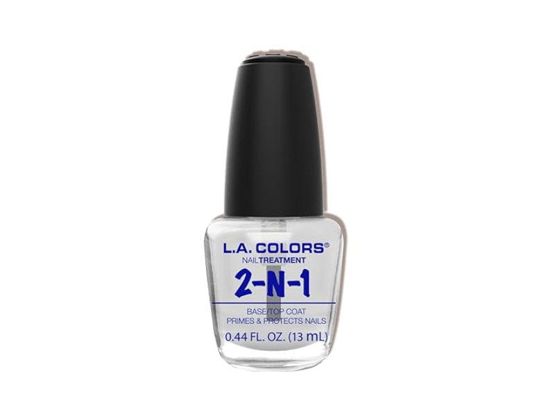 L.A. Colors Nail Treatment 2-In-1 Base/Top Coat, 0.44 fl oz/13 mL