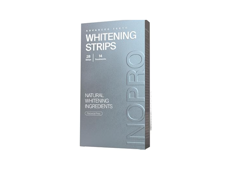 InoPro Advanced Teeth Whitening Strips Kit, Peroxide Free, 28 Count