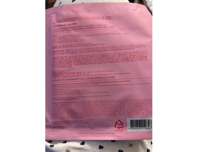 April Skin TXA Niacinamide Collaggen 99 Capsule Gel Mask, 1.05 oz/30 g, Pack Of 4