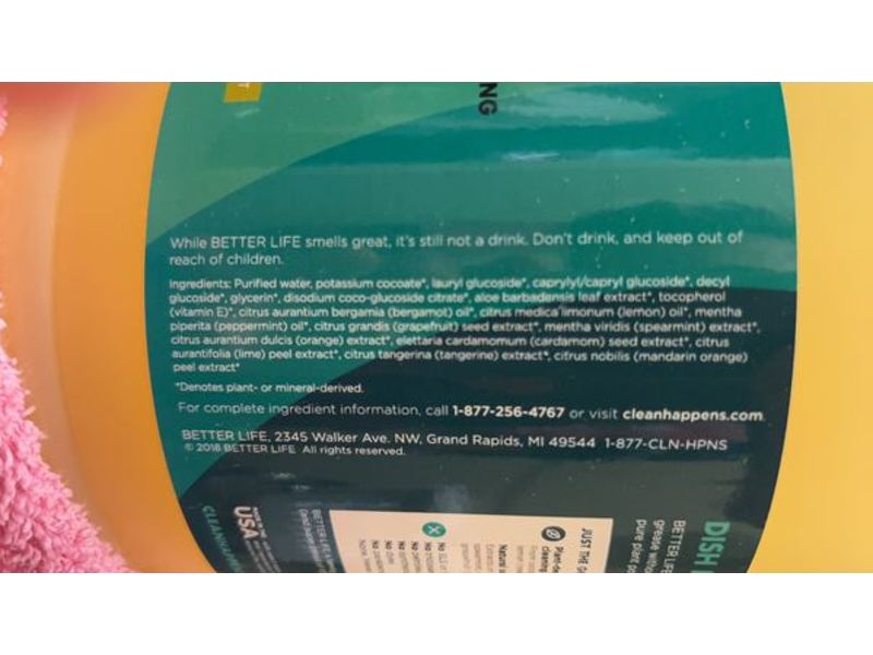 Better Life Dish Soap, Sulfate Free, Lemon Mint, 1 Gal