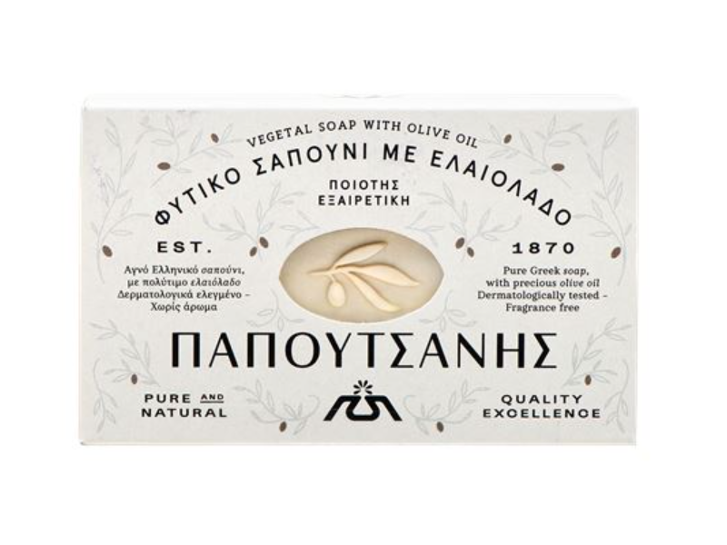 Papoutsanis Natural Greek Olive Oil Soap, 4.41 oz/125 g