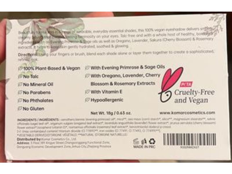 Only Better Plant Extracts Eye Shadow Palette, 0.63 oz/18 g