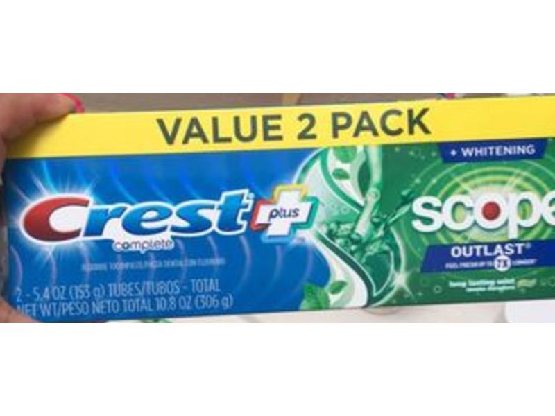 Crest + Scope Outlast Complete Whitening Toothpaste, 5.4 oz