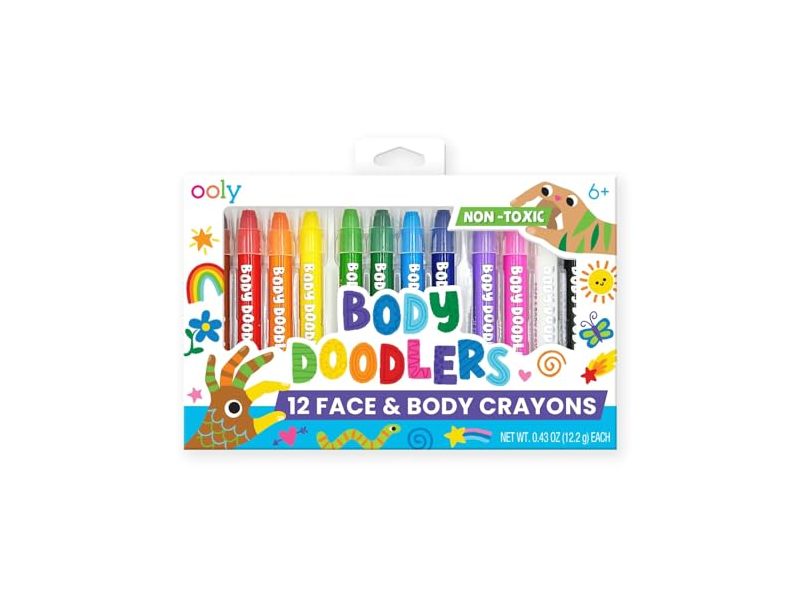 Ooly Body Doodlers 12 Face & Body Crayons, 0.43 oz/12.2 g