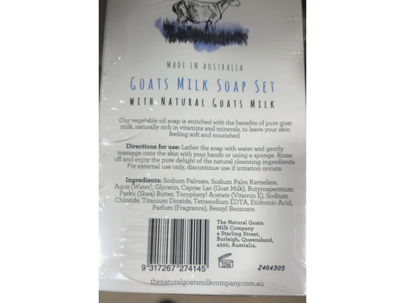 The Natural Goats Milk Company Soap Set, Natural Goat Milk, 7.05 oz/200 g, 8 Count