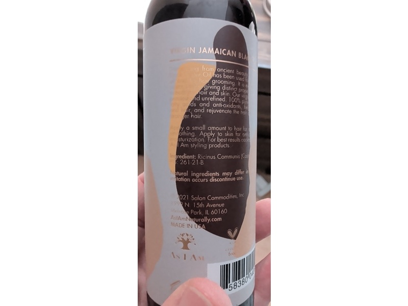 As I Am Pure Oils Virgin Jamaican Black Castor Oil, 4 fl oz/118 mL