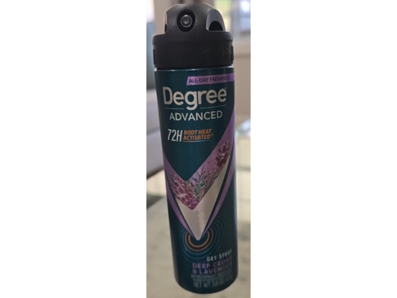 Degree Advanced Dry Spray Antiperspirant Deodorant, Deep Cedar & Lavender, 3.8 oz/107 g, Pack Of 3