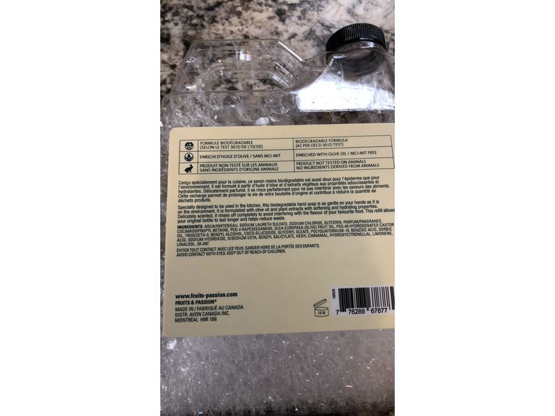 Fruits & Passion Cucina Hand Soap With Olive Oil, Sea Salt And Amalfi Lemon, Refill, 33.8 fl oz/1 L