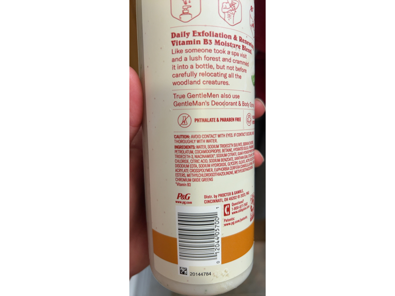 Old Spice Gentle Man's Exfoliating Body Wash, Sandalwood + Aloe Vera Scent, 18 fl oz/532 mL