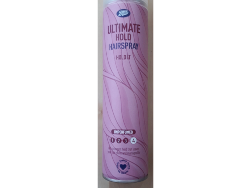 Boots Ulitmate Hold Unperfumed Hairspray Hold It, 10.1 fl oz/300 mL