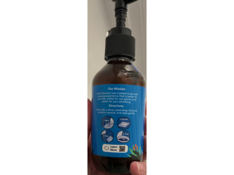 Fresh Peaches Toilet Paper Gel, Witch Hazel, Vitamin B5 & Green Tea Extract, 4.4 fl oz/130 mL