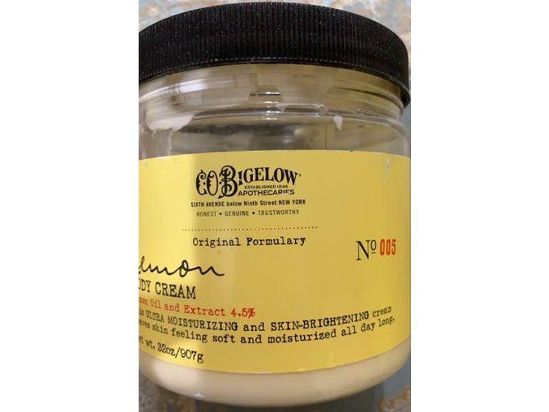 Co Bigelow Lemon Body Cream, Original Formulary, 32 oz/907 g