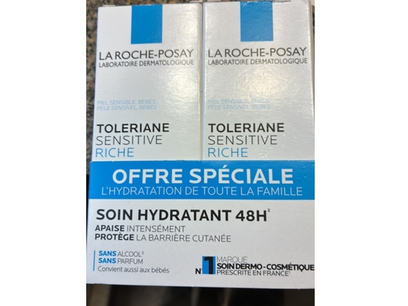 La Roche-Posay Toleriane Sensitive Rich Hydrating Soothing Moisturizing Face Cream, 37 g/40 mL, 2 Count