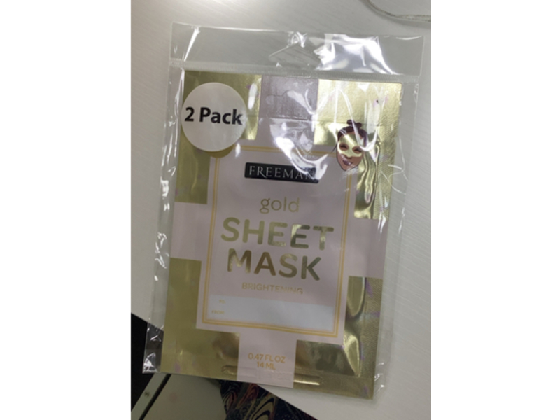 Freeman Brightening Gold Sheet Mask, 0.47 fl oz/14 mL